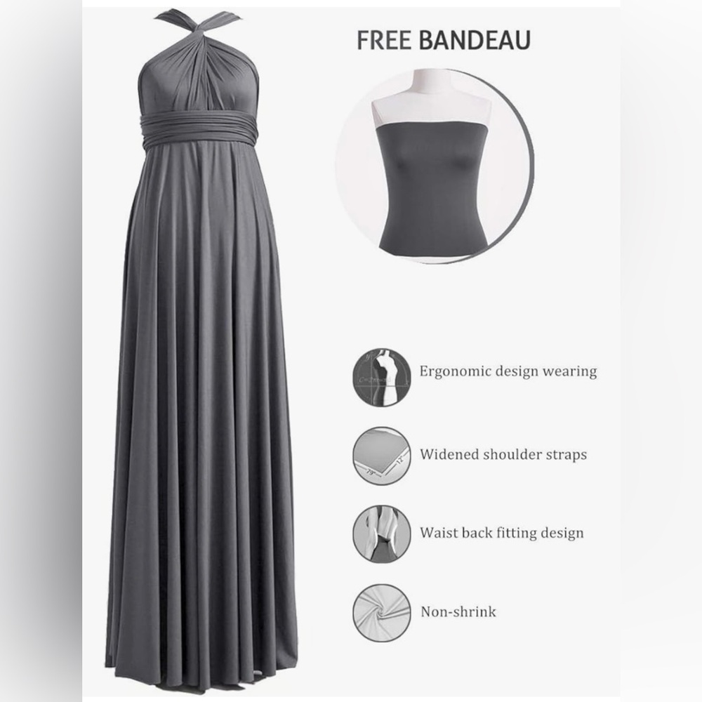 Convertible  Elegant Maxi Dress - Picture 4 of 11
